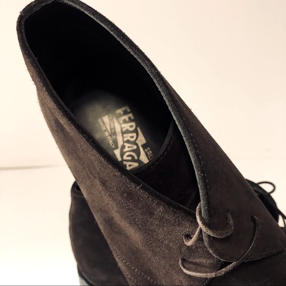 Ferragamo Men's Brown Desert Boot chukka suede gorgeous - Picture 4 of 7
